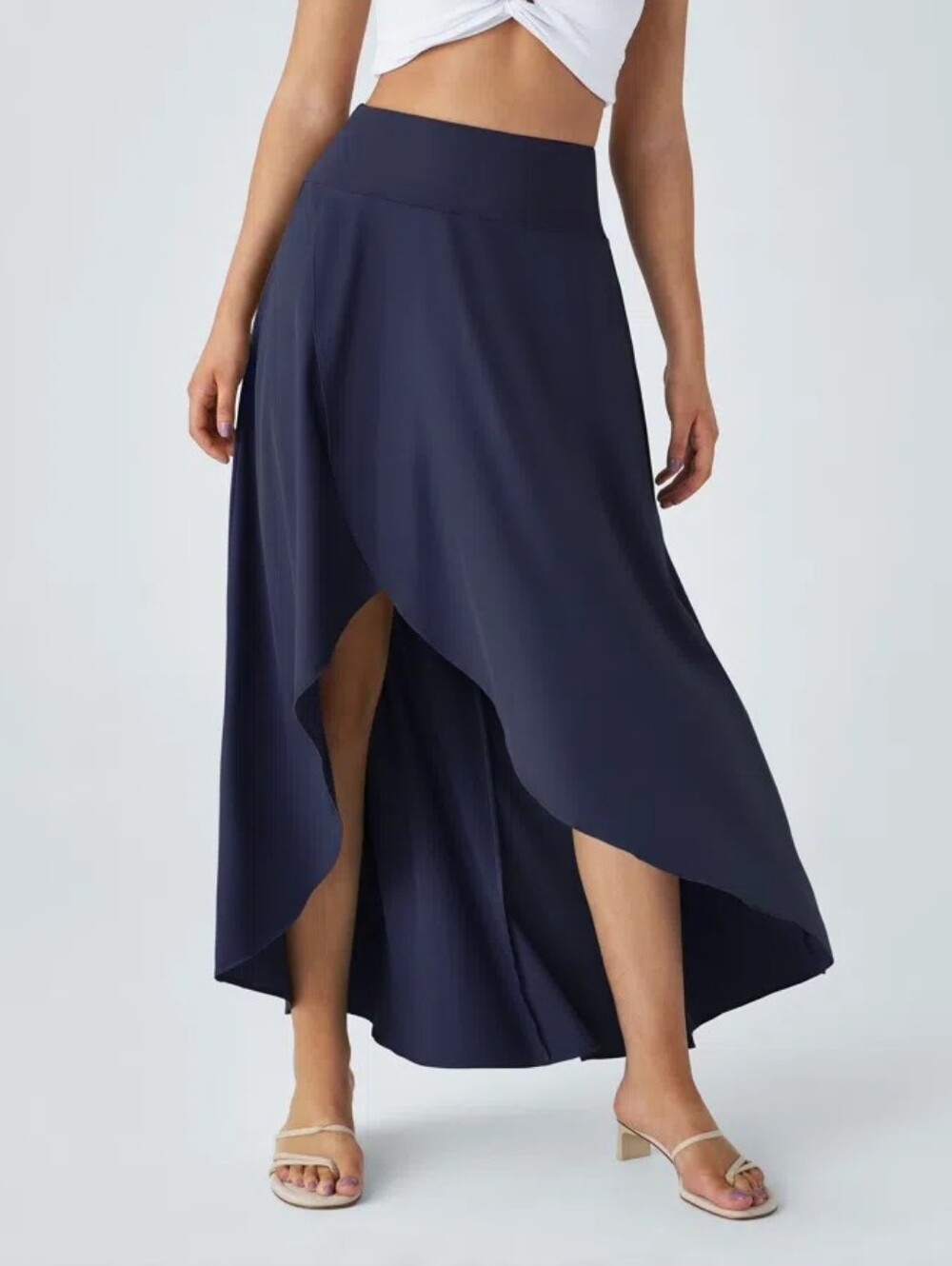 Halara Breezeful High Low Wrap Maxi Skirt Built In Shorts